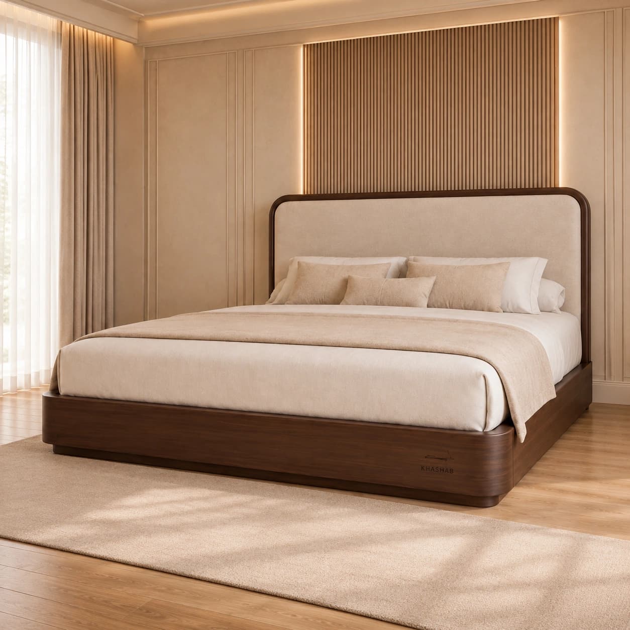 Elinda Bed — right view | Khashab Furniture
