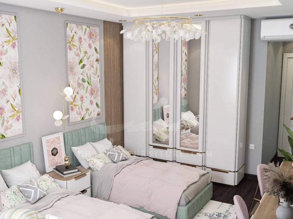 Cubid Roomset Egypt in natural wood bedroom