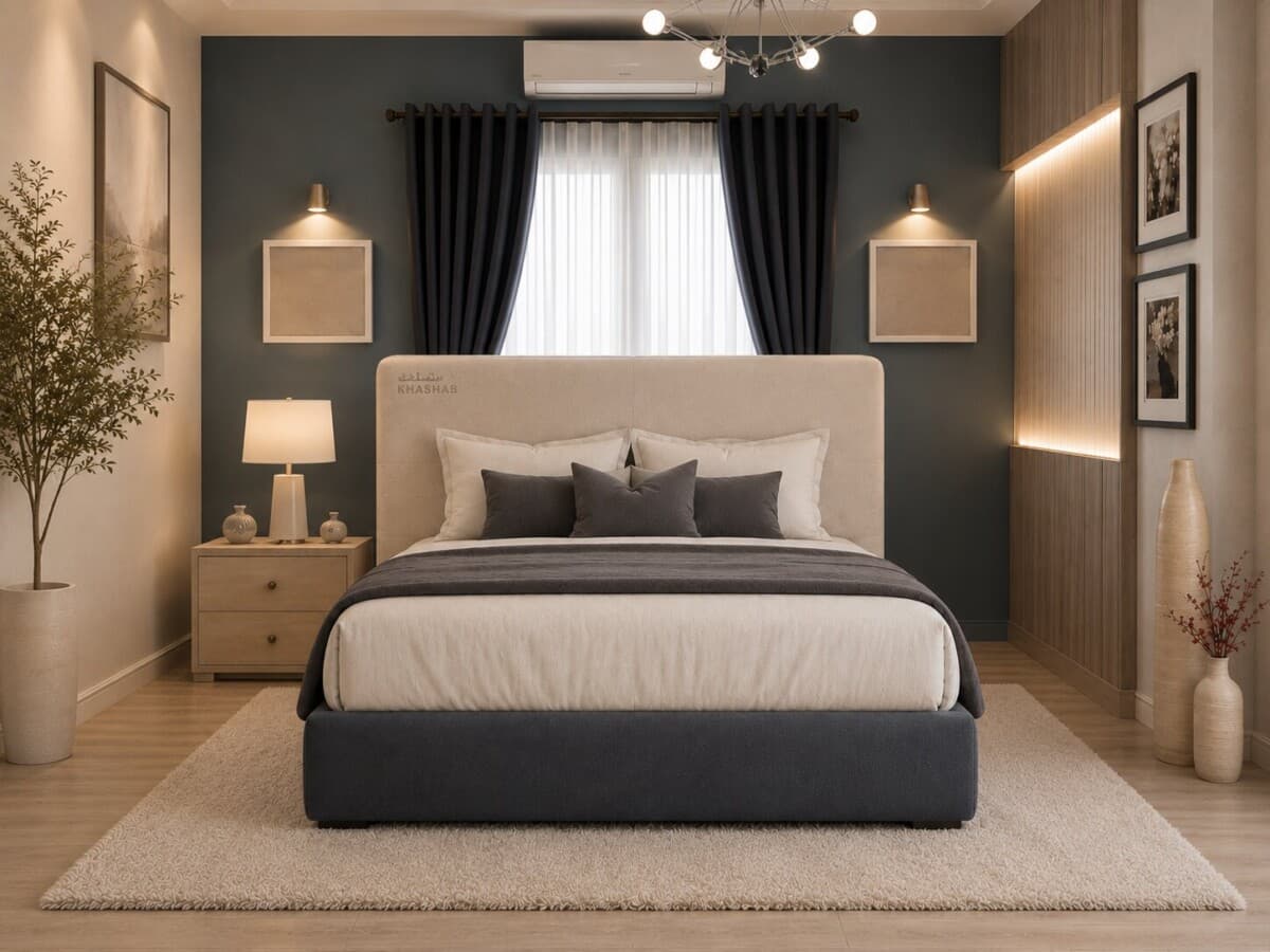 Deja Bed Egypt in natural wood finish
