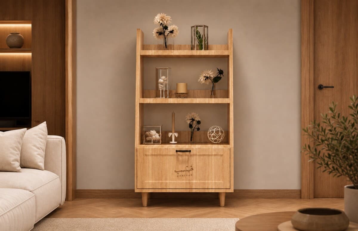 Brown Lutus Storage Unit in Dinning Room