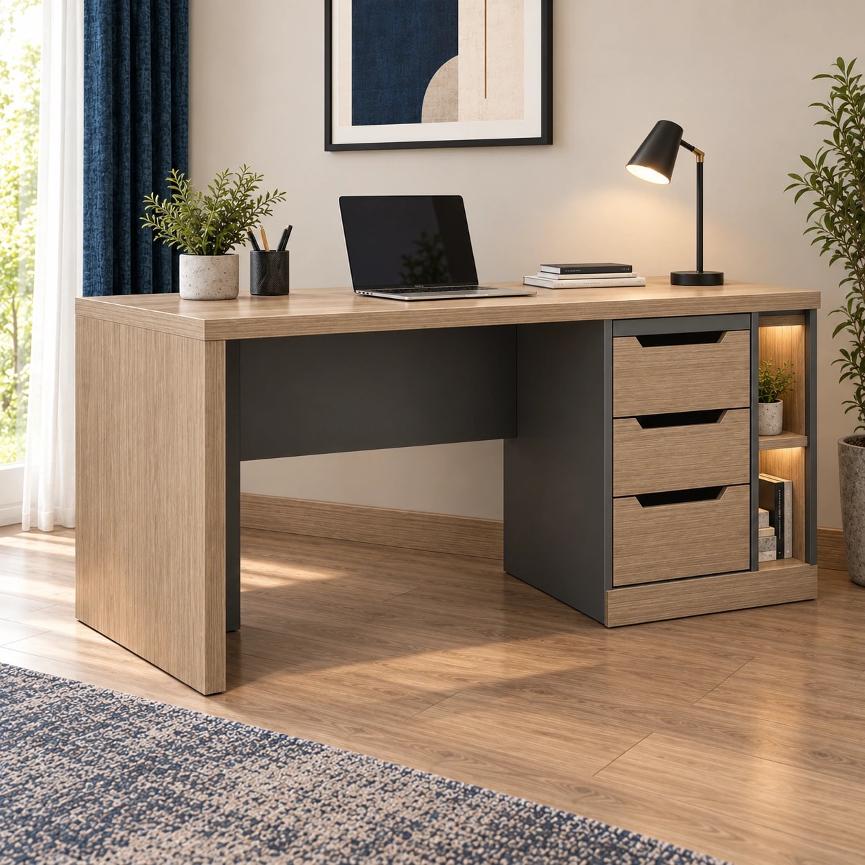 Azurro Desk — left view | Khashab Furniture