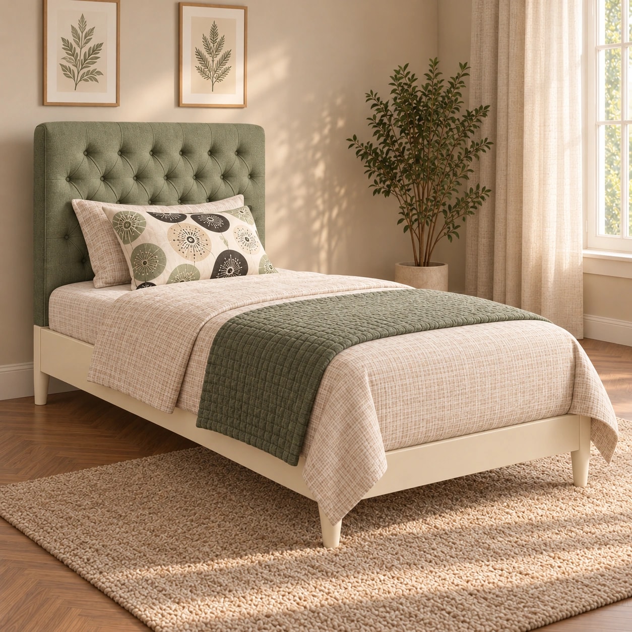 Verde Bed — left view | Khashab Furniture