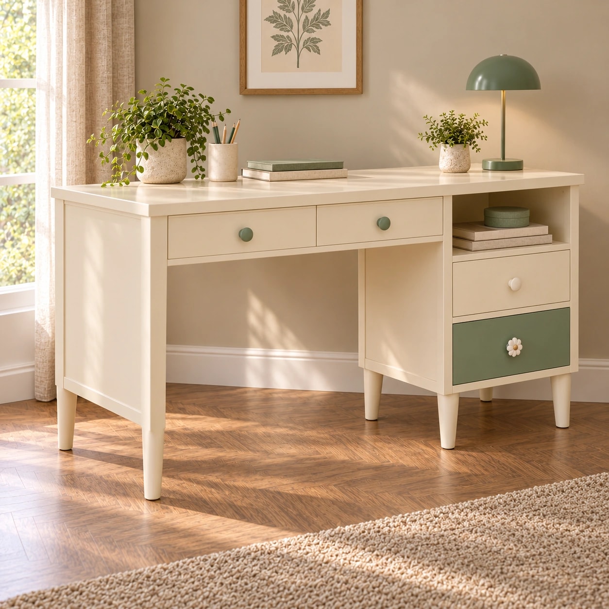 Verde Desk — left view | Khashab Furniture