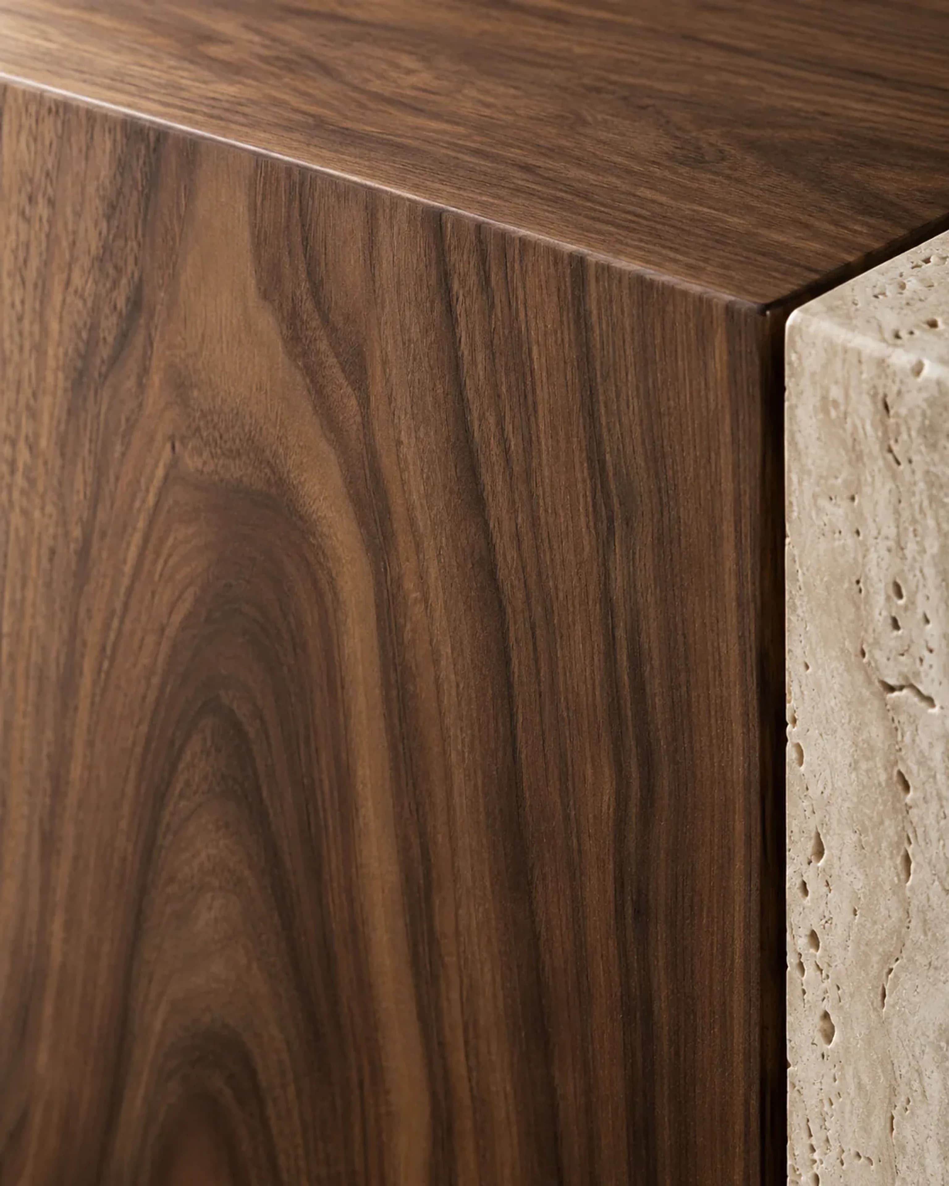 Close-up material study: Natural walnut