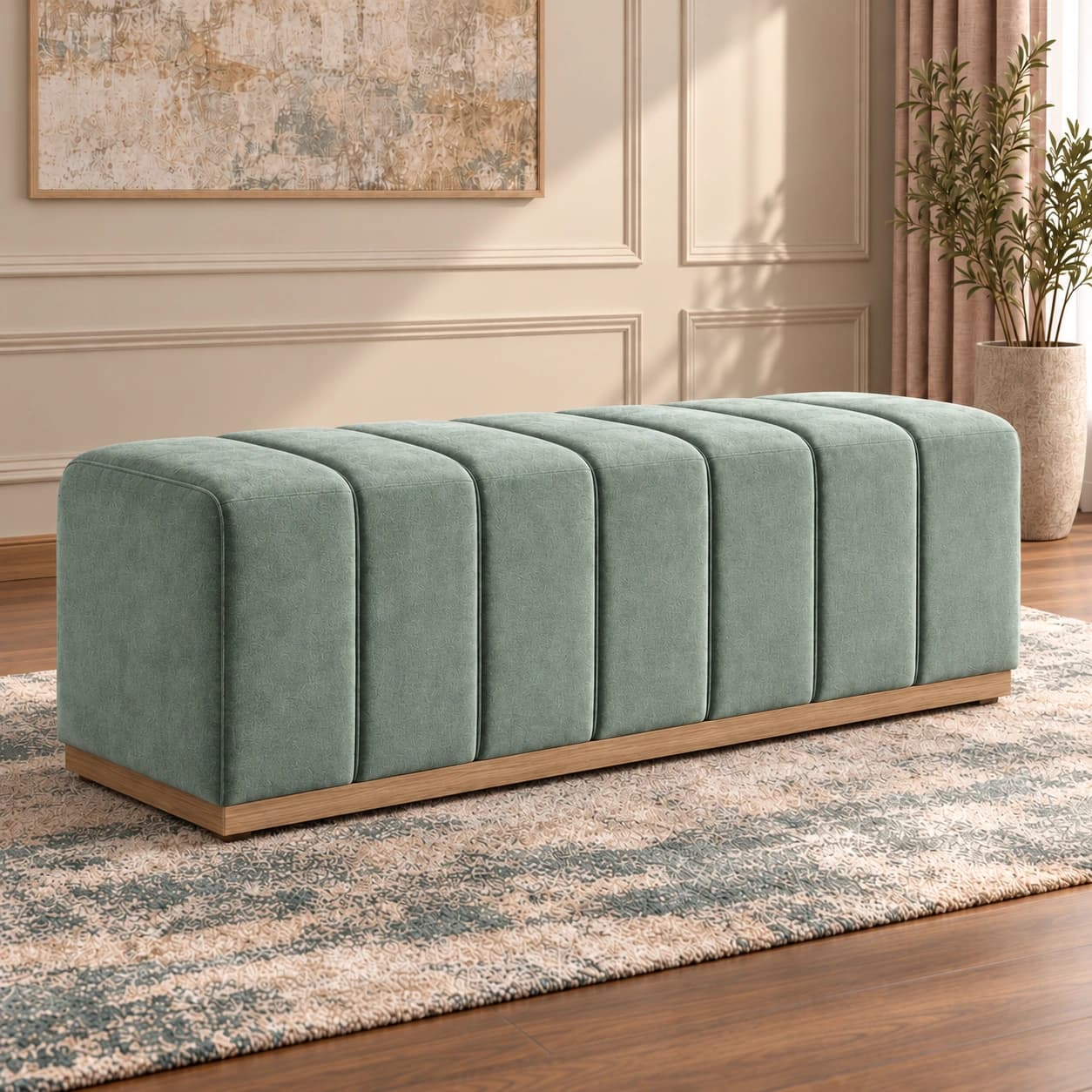 Maximus Bedroom Bench — left view | Khashab Furniture