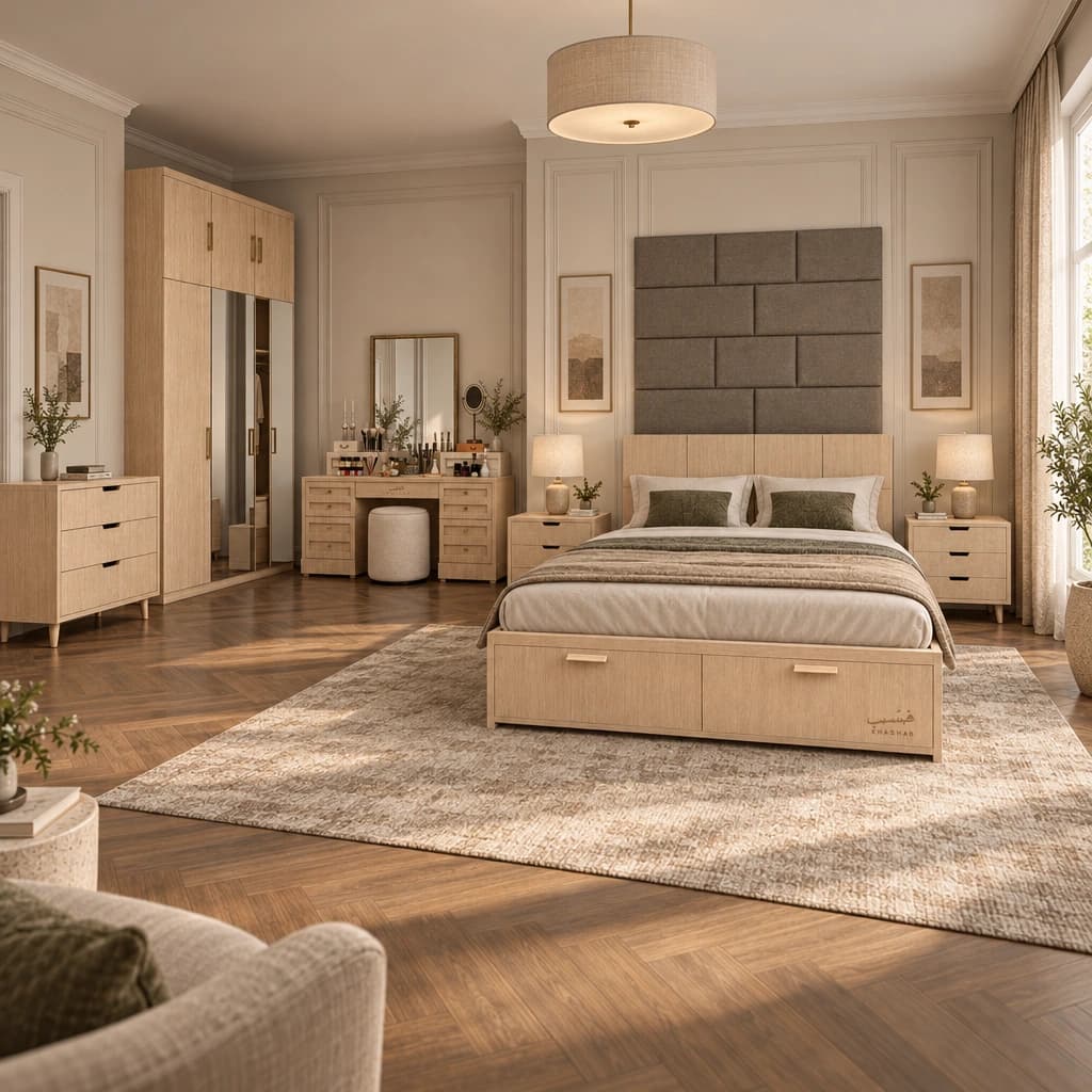 Helnan Room Set (Multiple colors) full bedroom set by Khashab Furniture