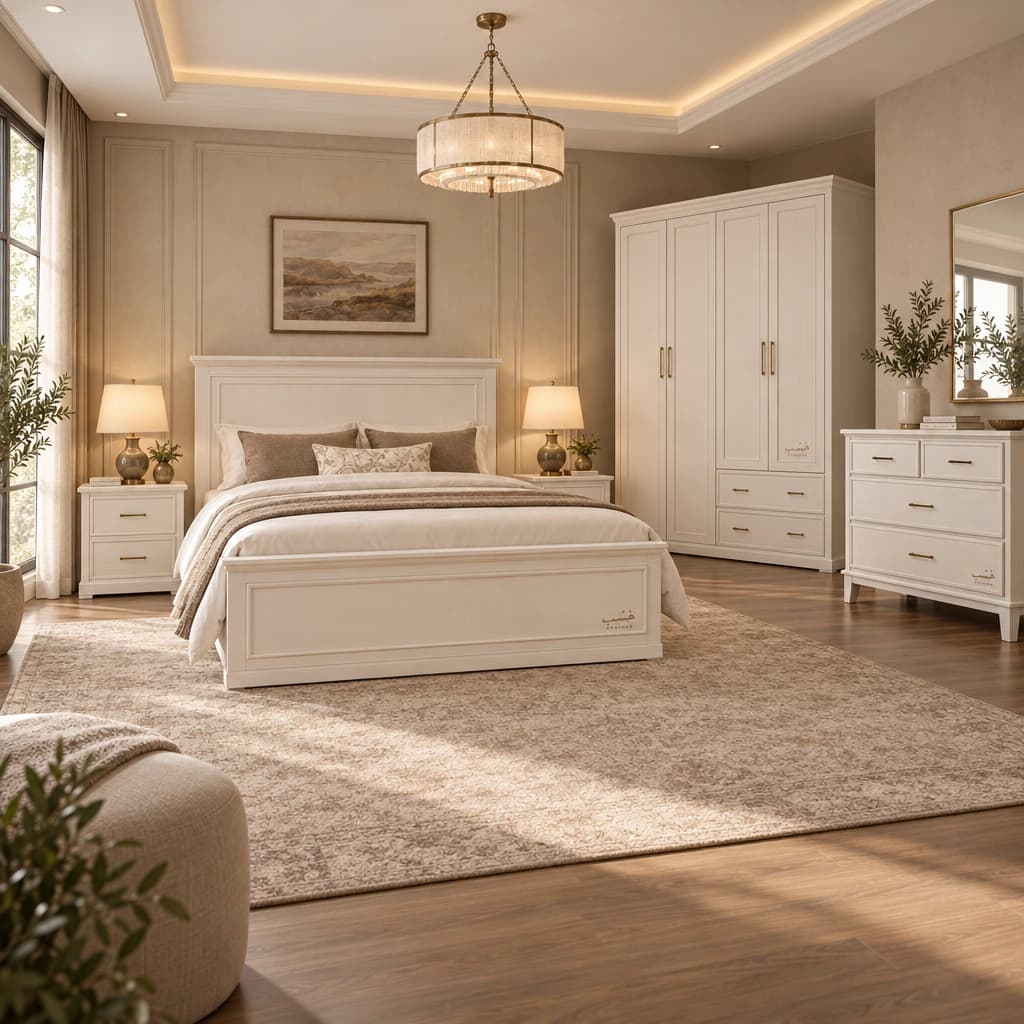 White Legado Room Set full bedroom set by Khashab Furniture