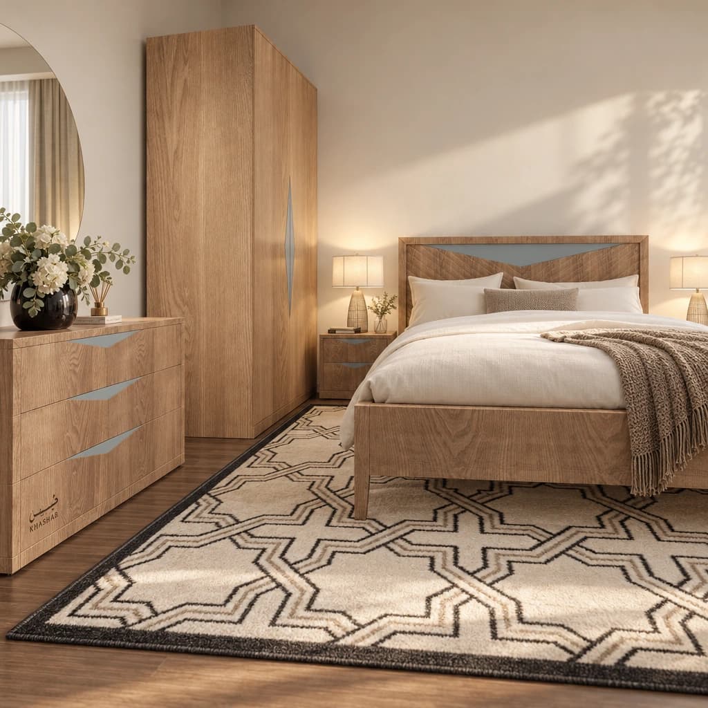 Tranquility room set by Khashab Furniture with an engraved Khashab signature
