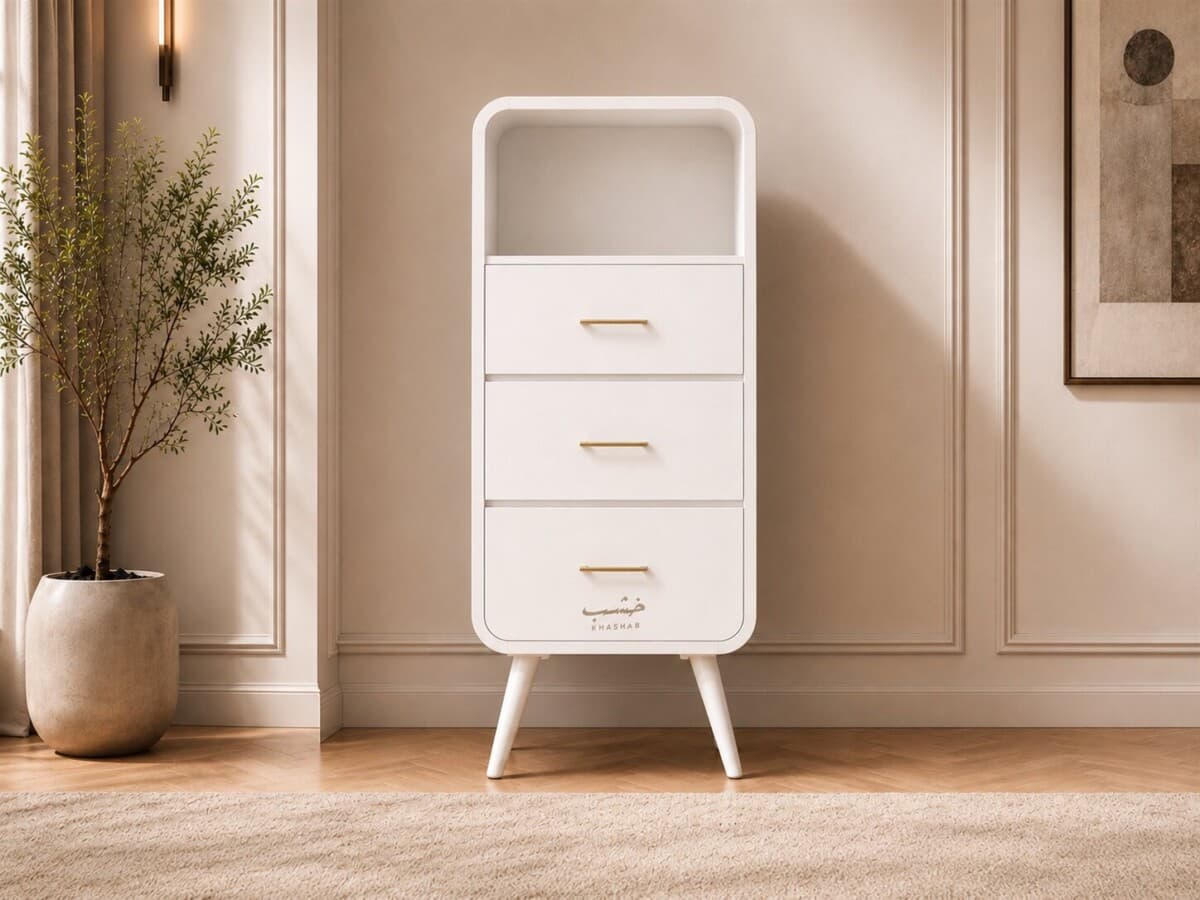 White Storage unit in Living Room