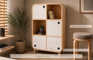 Curved cabin Storage unit